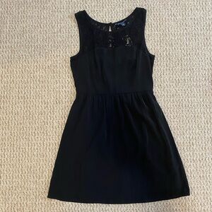 NWT American Eagle Lace Top Skater Dress Size 2 XS Black Mini lined skirt